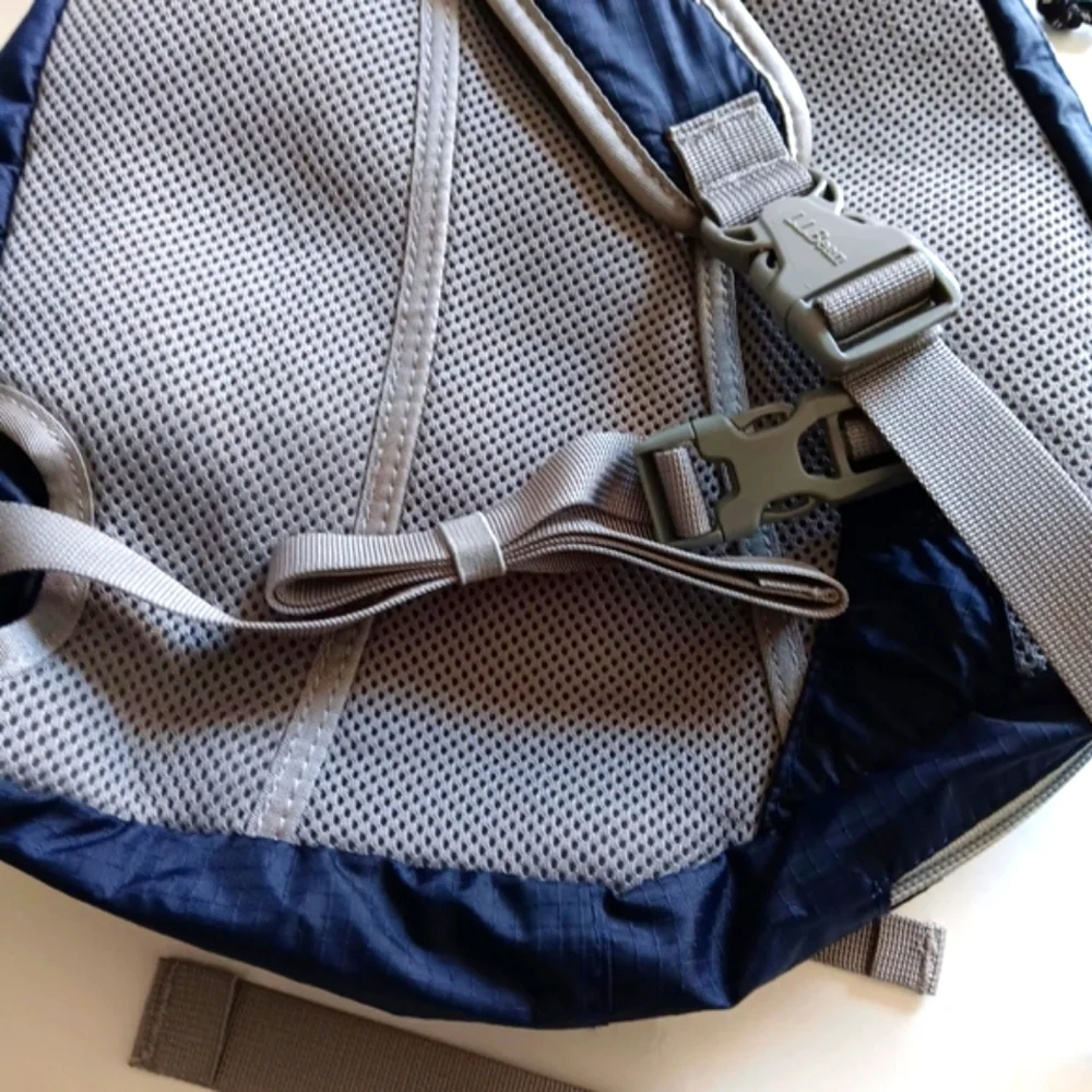 L.L. Bean Navy and Gray Stowaway Sling Backpack